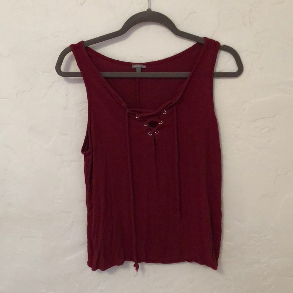 Charlotte Russe tank top with lace-up detail